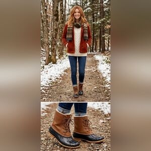 Sporto Cozy White Fleece Lining Rainboots, Size 8